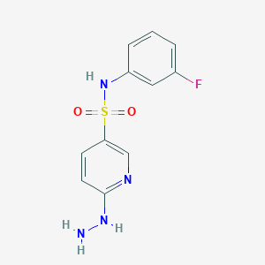 N-(3-Fluorophenyl)-6-hydrazinopyridine-3-sulfonamide