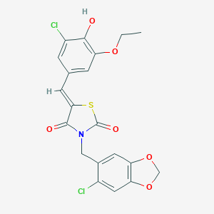 3-[(6-Chloro-1,3-benzodioxol-5-yl)methyl]-5-(3-chloro-5-ethoxy-4-hydroxybenzylidene)-1,3-thiazolidine-2,4-dione