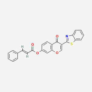molecular formula C25H15NO4S B3005029 3-(benzo[d]thiazol-2-yl)-4-oxo-4H-chromen-7-yl cinnamate CAS No. 587003-93-8