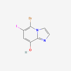 molecular formula C7H4BrIN2O B3005031 5-溴-6-碘咪唑并[1,2-a]吡啶-8-醇 CAS No. 2241140-96-3