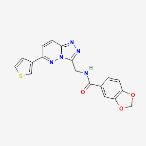 N-((6-(thiophen-3-yl)-[1,2,4]triazolo[4,3-b]pyridazin-3-yl)methyl)benzo[d][1,3]dioxole-5-carboxamide