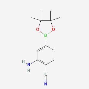 molecular formula C13H17BN2O2 B3005034 2-氨基-4-(4,4,5,5-四甲基-1,3,2-二氧杂硼环-2-基)苯甲腈 CAS No. 1384855-33-7