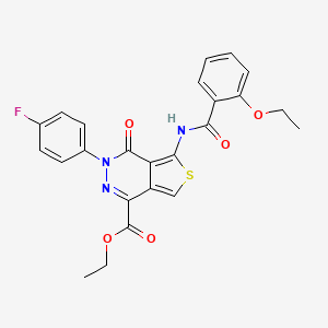 molecular formula C24H20FN3O5S B3005035 Ethyl 5-(2-ethoxybenzamido)-3-(4-fluorophenyl)-4-oxo-3,4-dihydrothieno[3,4-d]pyridazine-1-carboxylate CAS No. 851949-15-0