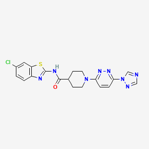 molecular formula C19H17ClN8OS B3005037 1-(6-(1H-1,2,4-triazol-1-yl)pyridazin-3-yl)-N-(6-chlorobenzo[d]thiazol-2-yl)piperidine-4-carboxamide CAS No. 1705560-64-0