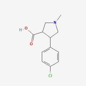 molecular formula C12H14ClNO2 B3005038 4-(4-Chlorophenyl)-1-methylpyrrolidine-3-carboxylic acid CAS No. 1480157-97-8