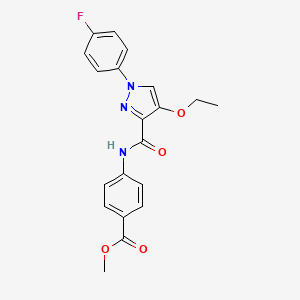 molecular formula C20H18FN3O4 B3005042 methyl 4-(4-ethoxy-1-(4-fluorophenyl)-1H-pyrazole-3-carboxamido)benzoate CAS No. 1170912-35-2