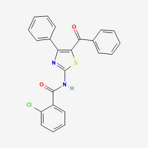 molecular formula C23H15ClN2O2S B3005044 N-(5-benzoyl-4-phenyl-1,3-thiazol-2-yl)-2-chlorobenzamide CAS No. 312605-85-9