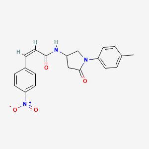 molecular formula C20H19N3O4 B3005060 (Z)-3-(4-nitrophenyl)-N-(5-oxo-1-(p-tolyl)pyrrolidin-3-yl)acrylamide CAS No. 896368-22-2