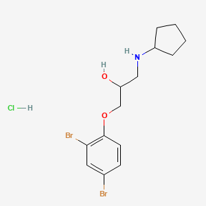 molecular formula C14H20Br2ClNO2 B3005064 1-(Cyclopentylamino)-3-(2,4-dibromophenoxy)propan-2-ol hydrochloride CAS No. 1189692-08-7