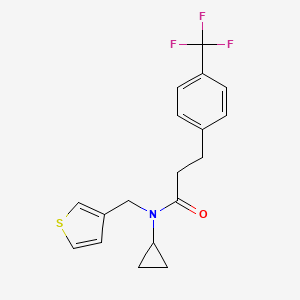 molecular formula C18H18F3NOS B3005065 N-cyclopropyl-N-(thiophen-3-ylmethyl)-3-(4-(trifluoromethyl)phenyl)propanamide CAS No. 1796960-77-4