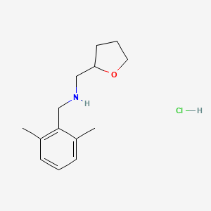 molecular formula C14H22ClNO B3005086 N-[(2,6-二甲苯基)甲基]-1-(氧杂环丁烷-2-基)甲胺;盐酸盐 CAS No. 2503204-07-5