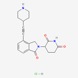 molecular formula C20H22ClN3O3 B3005093 3-[3-氧代-7-(2-哌啶-4-基乙炔基)-1H-异吲哚-2-基]哌啶-2,6-二酮；盐酸盐 CAS No. 2408958-59-6
