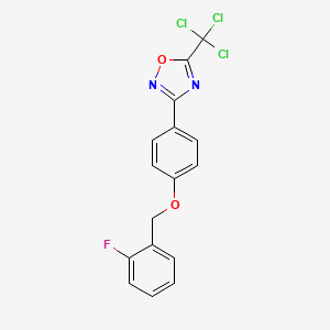 3-{4-[(2-Fluorophenyl)methoxy]phenyl}-5-(trichloromethyl)-1,2,4-oxadiazole