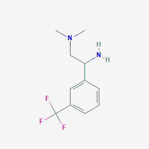 molecular formula C11H15F3N2 B3005108 {2-氨基-2-[3-(三氟甲基)苯基]乙基}二甲胺 CAS No. 954269-88-6