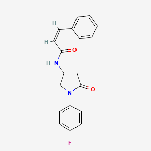 (Z)-N-(1-(4-fluorophenyl)-5-oxopyrrolidin-3-yl)-3-phenylacrylamide