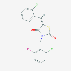 molecular formula C17H10Cl2FNO2S B300513 5-(2-Chlorobenzylidene)-3-(2-chloro-6-fluorobenzyl)-1,3-thiazolidine-2,4-dione 