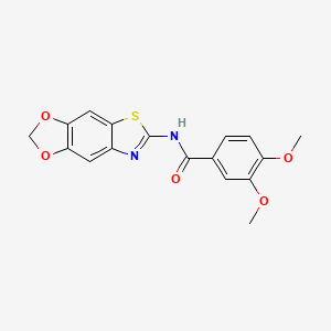 molecular formula C17H14N2O5S B3005130 N-([1,3]dioxolo[4,5-f][1,3]benzothiazol-6-yl)-3,4-dimethoxybenzamide CAS No. 892856-90-5