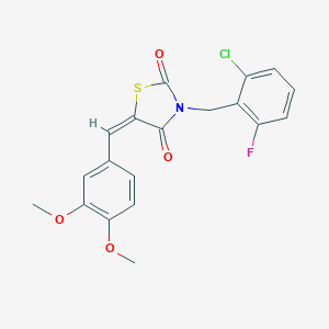molecular formula C19H15ClFNO4S B300514 (5E)-3-(2-chloro-6-fluorobenzyl)-5-(3,4-dimethoxybenzylidene)-1,3-thiazolidine-2,4-dione 