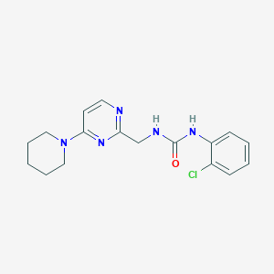 molecular formula C17H20ClN5O B3005146 1-(2-Chlorophenyl)-3-((4-(piperidin-1-yl)pyrimidin-2-yl)methyl)urea CAS No. 1798524-05-6