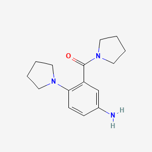 molecular formula C15H21N3O B3005149 (5-Amino-2-pyrrolidin-1-yl-phenyl)-pyrrolidin-1-yl-methanone CAS No. 878658-52-7