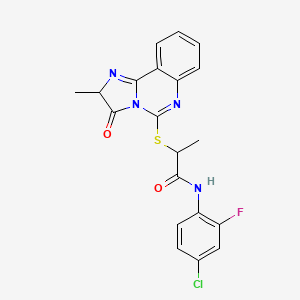 N-(4-chloro-2-fluorophenyl)-2-((2-methyl-3-oxo-2,3-dihydroimidazo[1,2-c]quinazolin-5-yl)thio)propanamide