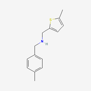 molecular formula C14H17NS B3005158 1-(4-methylphenyl)-N-[(5-methylthiophen-2-yl)methyl]methanamine CAS No. 878714-33-1