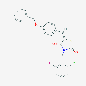 molecular formula C24H17ClFNO3S B300516 5-[4-(Benzyloxy)benzylidene]-3-(2-chloro-6-fluorobenzyl)-1,3-thiazolidine-2,4-dione 