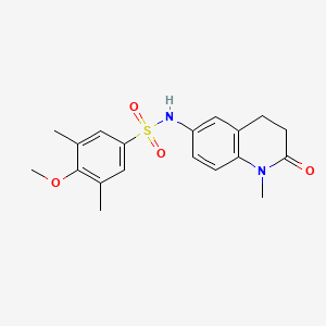 molecular formula C19H22N2O4S B3005164 4-methoxy-3,5-dimethyl-N-(1-methyl-2-oxo-1,2,3,4-tetrahydroquinolin-6-yl)benzenesulfonamide CAS No. 922106-11-4