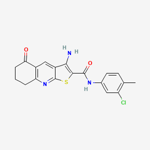 molecular formula C19H16ClN3O2S B3005165 3-amino-N-(3-chloro-4-methylphenyl)-5-oxo-5,6,7,8-tetrahydrothieno[2,3-b]quinoline-2-carboxamide CAS No. 442556-64-1
