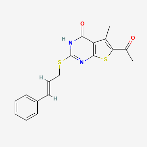 6-acetyl-2-(cinnamylthio)-5-methylthieno[2,3-d]pyrimidin-4(3H)-one