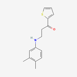 molecular formula C15H17NOS B3005200 3-(3,4-二甲基苯胺基)-1-噻吩-2-基-1-丙酮 CAS No. 338988-74-2