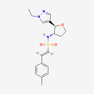 (E)-N-[(2R,3S)-2-(1-Ethylpyrazol-4-yl)oxolan-3-yl]-2-(4-methylphenyl)ethenesulfonamide