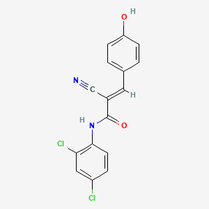(E)-2-cyano-N-(2,4-dichlorophenyl)-3-(4-hydroxyphenyl)prop-2-enamide