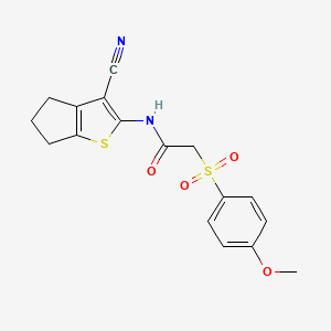 N-(3-cyano-5,6-dihydro-4H-cyclopenta[b]thiophen-2-yl)-2-((4-methoxyphenyl)sulfonyl)acetamide