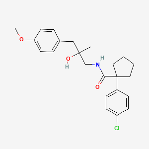 molecular formula C23H28ClNO3 B3005235 1-(4-chlorophenyl)-N-(2-hydroxy-3-(4-methoxyphenyl)-2-methylpropyl)cyclopentanecarboxamide CAS No. 1396884-53-9