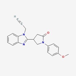 molecular formula C21H19N3O2 B3005239 1-(4-甲氧基苯基)-4-(1-丙-2-炔基苯并咪唑-2-基)吡咯烷-2-酮 CAS No. 891394-12-0