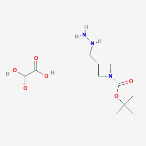 Tert-butyl 3-(hydrazinylmethyl)azetidine-1-carboxylate;oxalic acid
