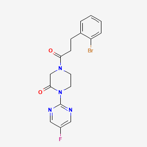 4-[3-(2-Bromophenyl)propanoyl]-1-(5-fluoropyrimidin-2-yl)piperazin-2-one