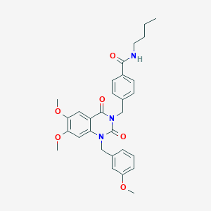 N-butyl-4-((6,7-dimethoxy-1-(3-methoxybenzyl)-2,4-dioxo-1,2-dihydroquinazolin-3(4H)-yl)methyl)benzamide
