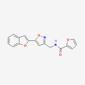 molecular formula C17H12N2O4 B3005277 N-((5-(苯并呋喃-2-基)异恶唑-3-基)甲基)呋喃-2-甲酰胺 CAS No. 1105200-61-0