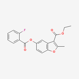 Ethyl 5-((2-fluorobenzoyl)oxy)-2-methylbenzofuran-3-carboxylate