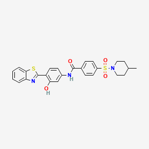 molecular formula C26H25N3O4S2 B3005287 N-(4-(benzo[d]thiazol-2-yl)-3-hydroxyphenyl)-4-((4-methylpiperidin-1-yl)sulfonyl)benzamide CAS No. 683261-33-8