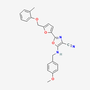 5-((4-Methoxybenzyl)amino)-2-(5-((o-tolyloxy)methyl)furan-2-yl)oxazole-4-carbonitrile
