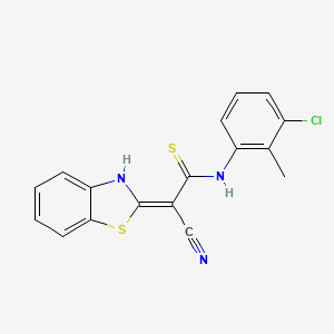 2-(1,3-Benzothiazol-2-yl)-3-[(3-chloro-2-methylphenyl)amino]-3-sulfanylprop-2-enenitrile