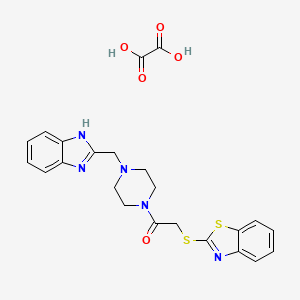 1-(4-((1H-benzo[d]imidazol-2-yl)methyl)piperazin-1-yl)-2-(benzo[d]thiazol-2-ylthio)ethanone oxalate
