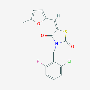 molecular formula C16H11ClFNO3S B300530 3-(2-Chloro-6-fluorobenzyl)-5-[(5-methyl-2-furyl)methylene]-1,3-thiazolidine-2,4-dione 