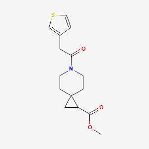 molecular formula C15H19NO3S B3005328 Methyl 6-(2-(thiophen-3-yl)acetyl)-6-azaspiro[2.5]octane-1-carboxylate CAS No. 2034292-12-9