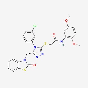 2-((4-(3-chlorophenyl)-5-((2-oxobenzo[d]thiazol-3(2H)-yl)methyl)-4H-1,2,4-triazol-3-yl)thio)-N-(2,5-dimethoxyphenyl)acetamide