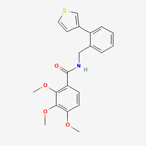 molecular formula C21H21NO4S B3005333 2,3,4-trimethoxy-N-(2-(thiophen-3-yl)benzyl)benzamide CAS No. 1797719-45-9