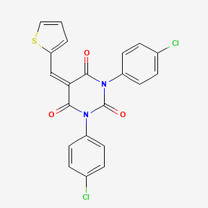 1,3-Bis(4-chlorophenyl)-5-(thiophen-2-ylmethylidene)-1,3-diazinane-2,4,6-trione
